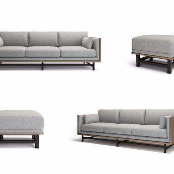 现代沙发脚蹬组合3d模型
