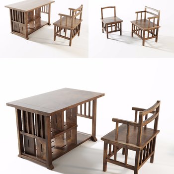 现代书桌椅 3d模型