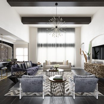 Contour 室内设计折衷主义的现代住宅 现代客厅3d模型