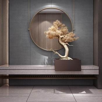 DIA丹健国际新作首发 新中式艺术馆盆栽3d模型