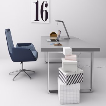 德国 Cor 书桌椅组合3d模型