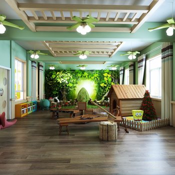 现代幼儿园娱乐室3d模型