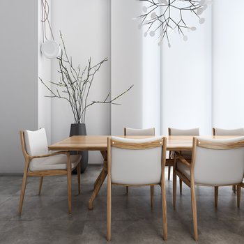 巴西 ETEL 现代餐桌椅组合3d模型