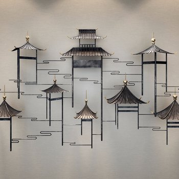 伊派设计 琴棋书画，诗酒花茶——新中式墙饰设计3d模型