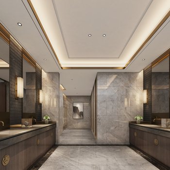 新中式酒店卫生间3d模型