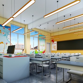 现代教室3d模型