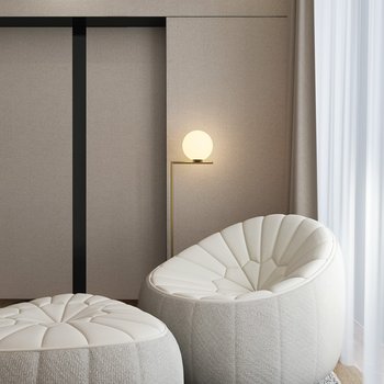 孙建亚设计 采光极差的欧式别墅 现代单人沙发