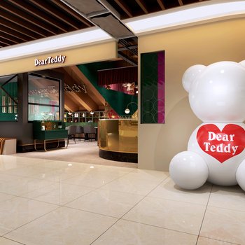 现代泰迪熊主题咖啡厅3d模型