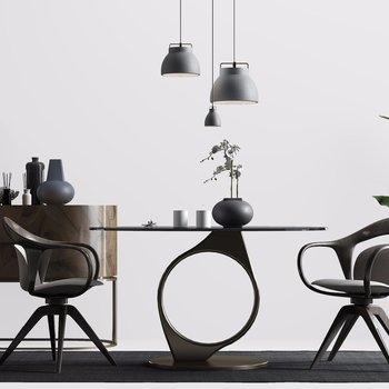 意大利 giorgetti 现代餐桌椅组合3d模型