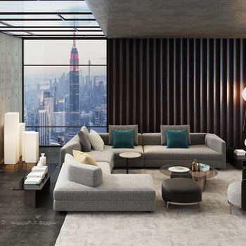 意大利 米洛提 minotti 现代客厅3d模型