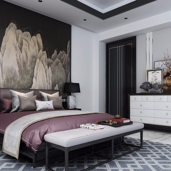 上上国际（香港）设计 新中式卧室