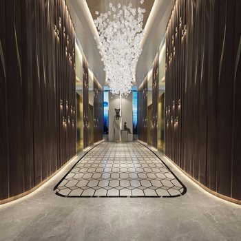 现代酒店电梯厅3d模型