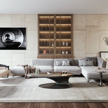 意大利 Minotti 现代客厅3d模型
