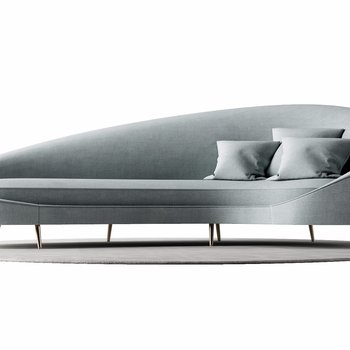 北欧弧形简约沙发3d模型