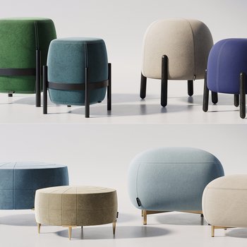 现代沙发凳组合3d模型