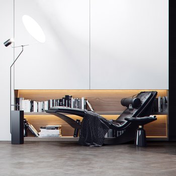 现代躺椅组合3d模型
