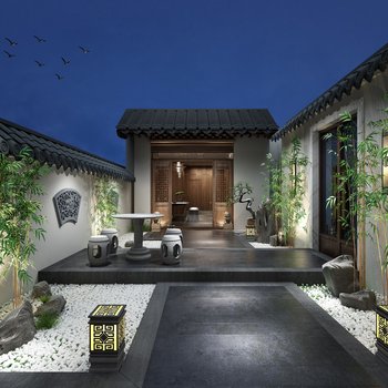 新中式庭院景观茶室