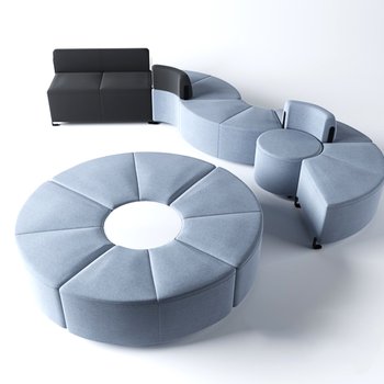 现代休闲多人沙发3d模型