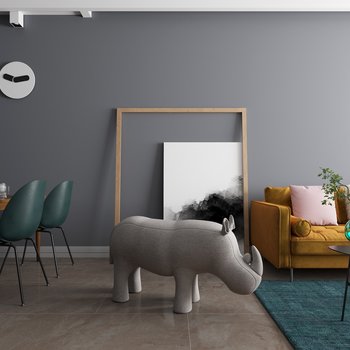 ZNEI至内设计作品  無束 北欧沙发餐桌椅组合3d模型