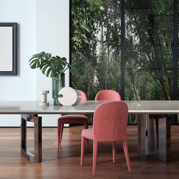 意大利 Fendi 现代餐桌椅组合3d模型