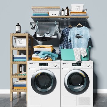 现代衣服洗衣机组合