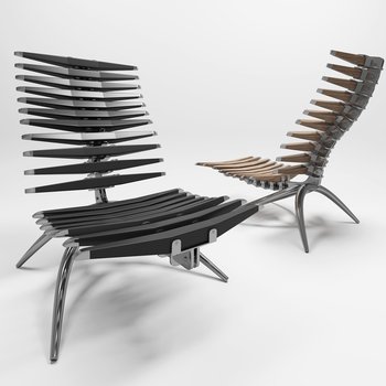 现代木质躺椅