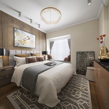 GND设计集团 现代轻奢卧室3d模型