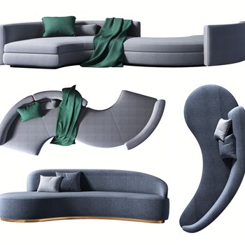 现代异形沙发组合3d模型