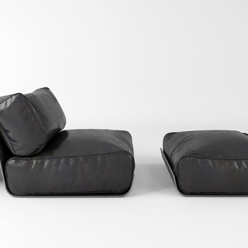 现代懒人皮革沙发3d模型