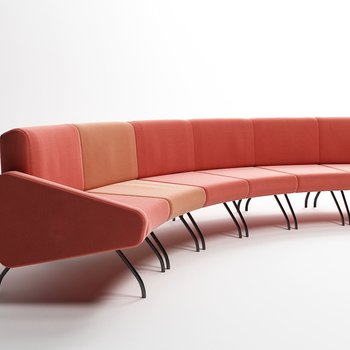 法国 BUROV 现代弧形多人沙发