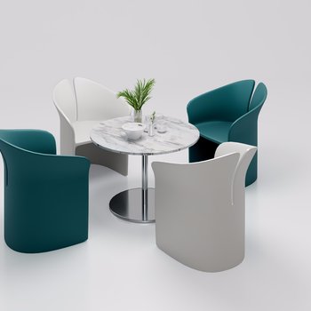 意大利Cappellini  现代餐桌椅组合3d模型