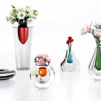 现代时尚彩色玻璃花瓶
