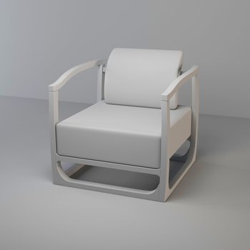 木迹制品 新中式单椅3d模型
