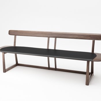 木迹制品 现代长椅3d模型