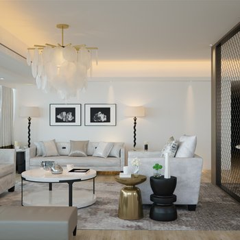 Kelly Hoppen设计 现代客厅3d模型