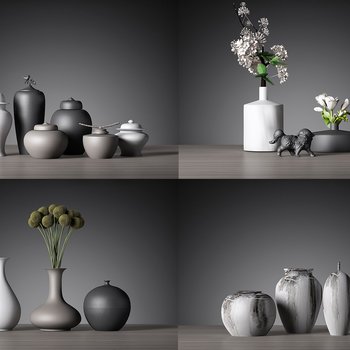 新中式陶瓷花瓶组合