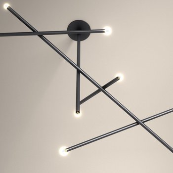 现代黑钢管壁灯3d模型