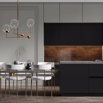 Home Design设计现代简约厨房餐厅3d模型