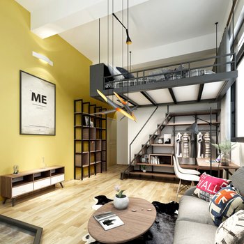 loft工业风单身公寓3d模型