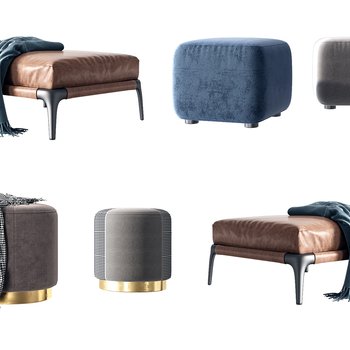 现代沙发凳软凳组合3d模型