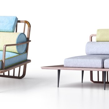 凹凸家具 新中式沙发3d模型