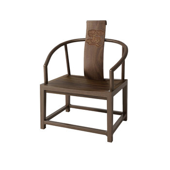 木迹制品新中式单椅3d模型