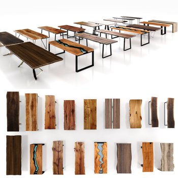 现代原木桌子