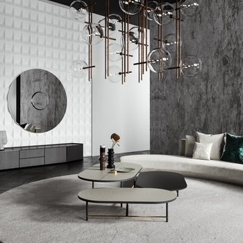 Gallotti&Radice现代客厅沙发茶几组合3d模型