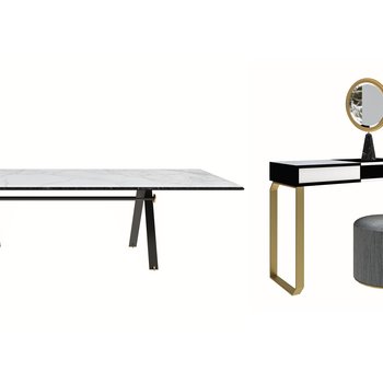 Gallotti&Radice现代梳妆台桌椅组合3d模型