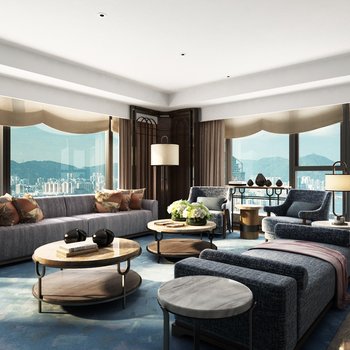 傅厚民设计香港瑞吉酒店套房客厅