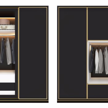 现代轻奢衣柜组合3d模型