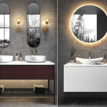 现代卫浴台盆组合3d模型