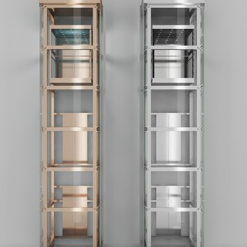 现代观光电梯组合3d模型