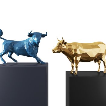 现代几何装饰摆件牛3d模型